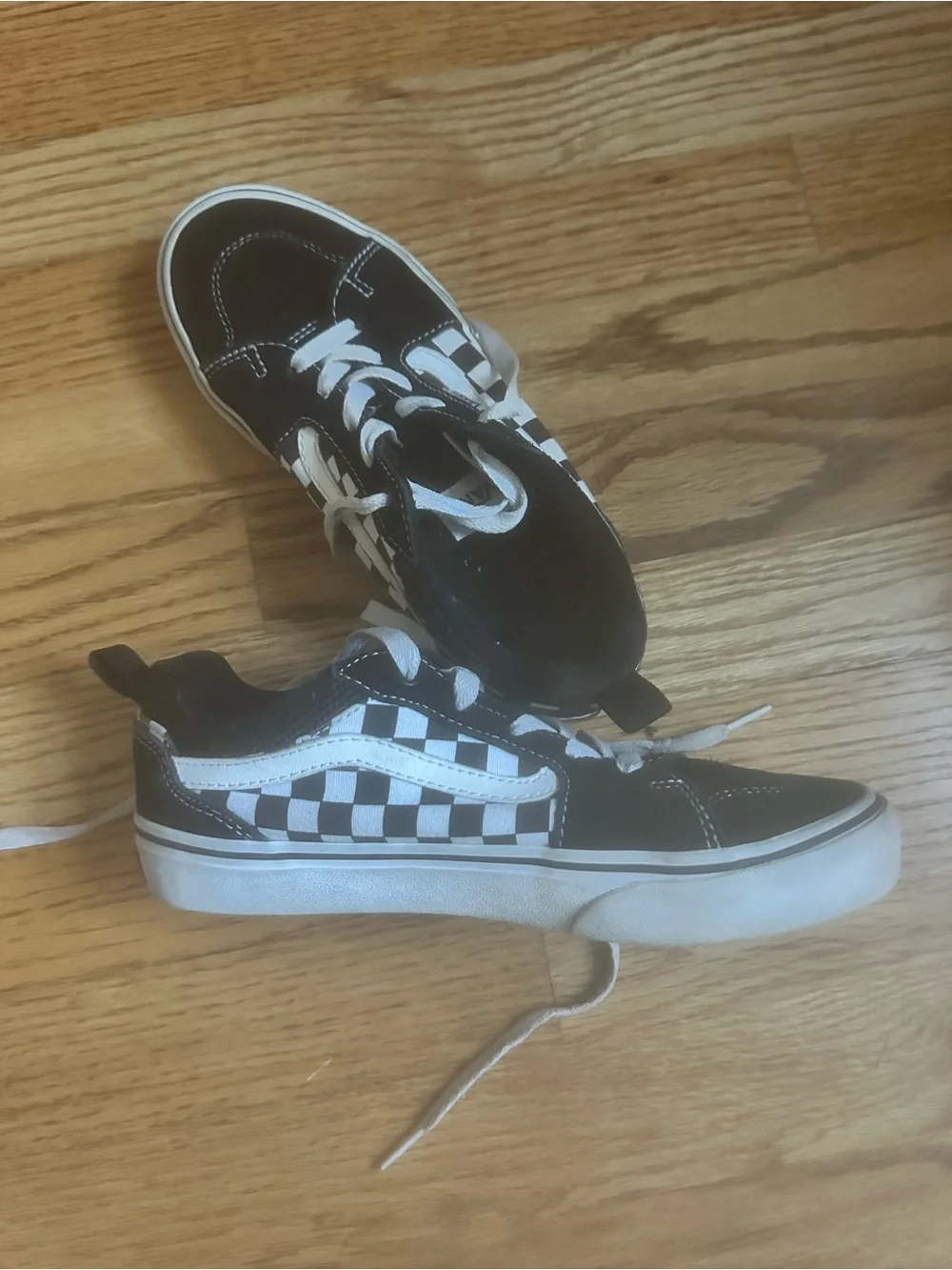 Vans Kids Black & White Checkerboard Low-Top Sneakers